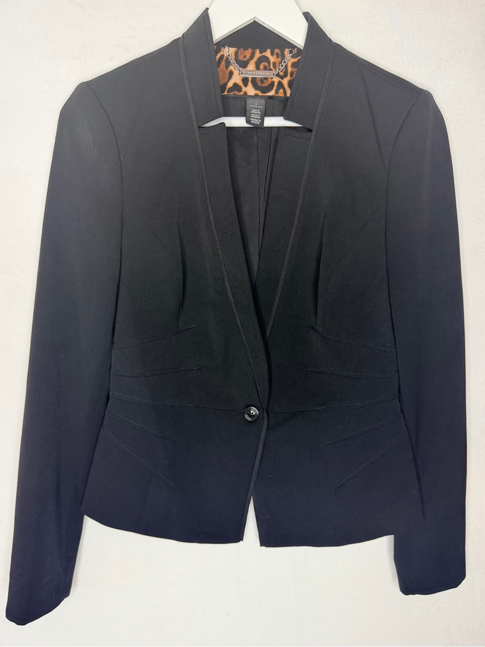 White House Black Market Black Blazer Jacket Size 6 One Button Front - Picture 2 of 8